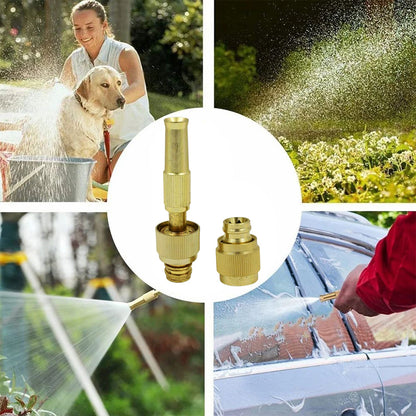 High pressure brass water spray nozzle for efficient watering and car washing applications