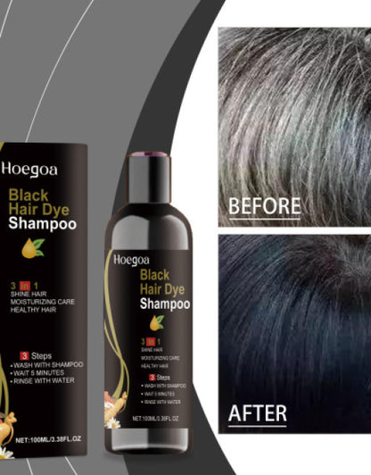 Dropdash organic hair dye shampoo for shiny, healthy hair with before and after results