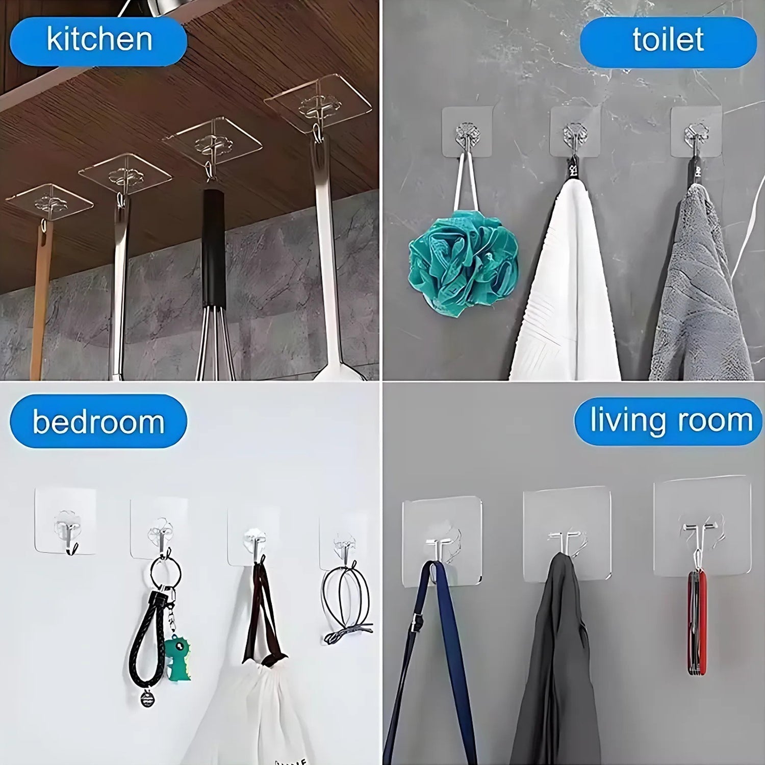 Self Adhesive Transparent Wall Hook (1 Pc) Your Brand