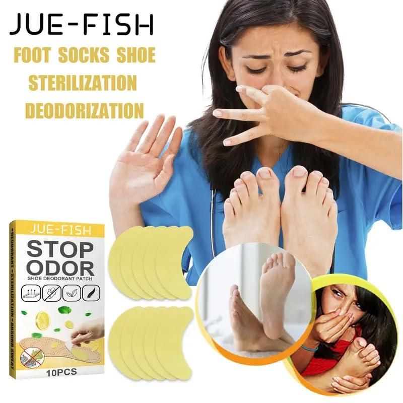 JUE-FISH shoe deodorant patch pack for foot odor control with sterilization and deodorization features