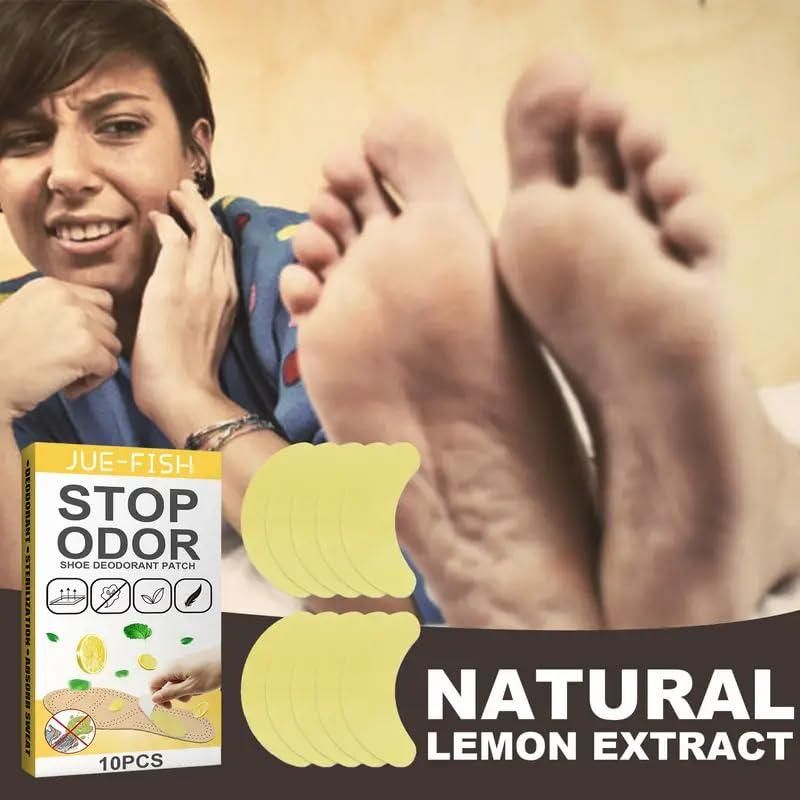 Natural lemon extract shoe deodorant patch pack with 10 patches for odor control and freshness