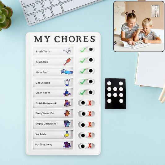 Kids chore chart board for organizing daily tasks with fun design for children