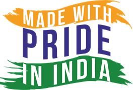 Made with pride in India label highlighting quality and origin of kids toy storage bins set