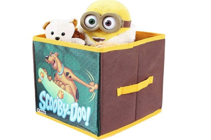 THE GIR FARMER Scooby-Doo kids toy storage bins set with plush teddy bear and Minion toy inside