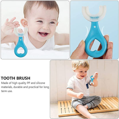 Your Brand kids u shaped toothbrush in blue, designed for easy grip and effective cleaning for children