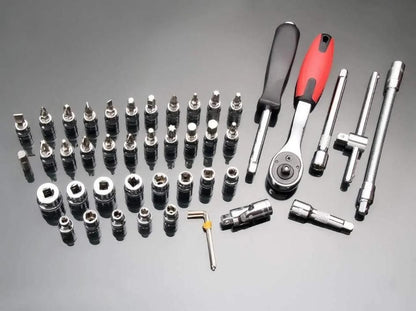 Large all-in-one repair toolkit with various screwdriver bits ratchet handles and extension bars