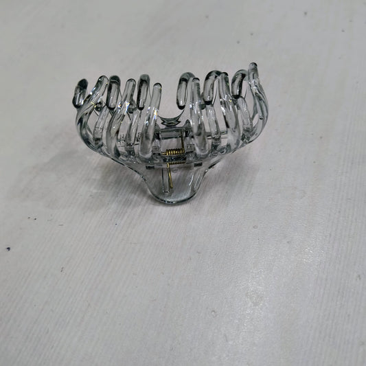 Clear large claw clip for thick hair with durable spring mechanism for secure hold
