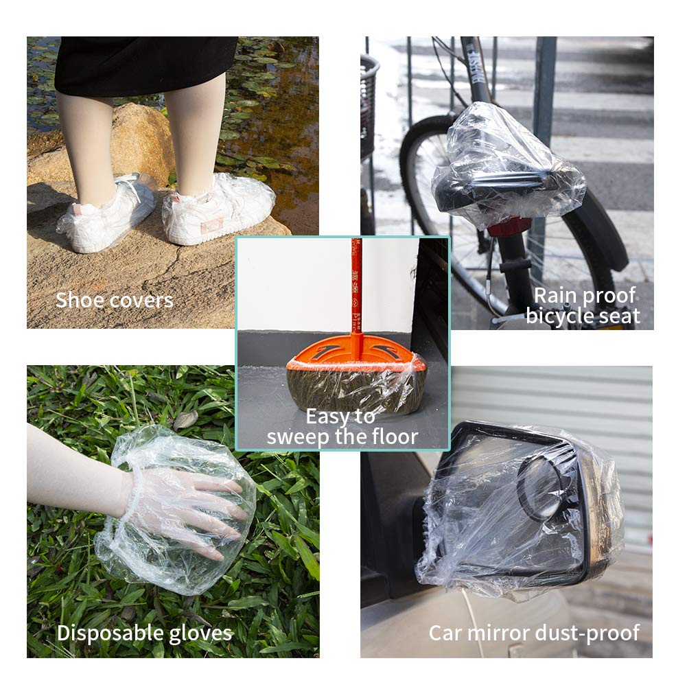 Large disposable shower caps for women used as shoe covers, gloves, and dust-proof covers for various items
