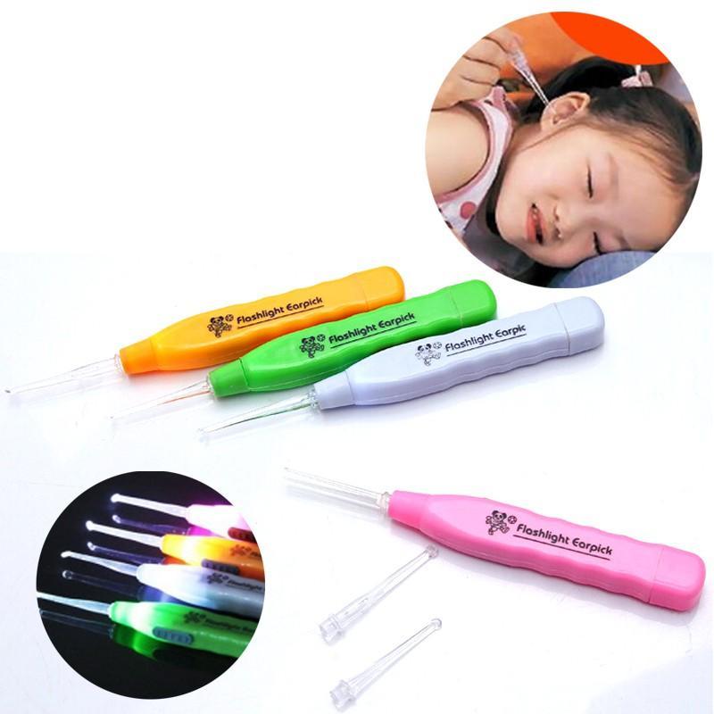 LED flashlight earpick with tweezer for easy ear cleaning and hygiene
