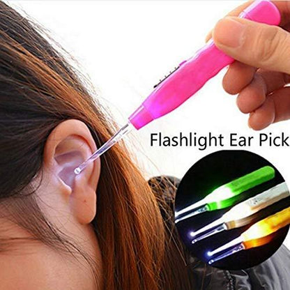 Your Brand LED flashlight earpick with tweezer for safe and effective ear cleaning