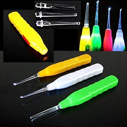 LED flashlight earpick with tweezer set in various colors for effective ear cleaning