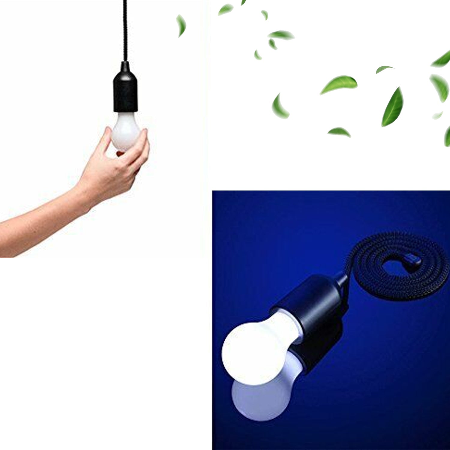 LED pull cord light bulb with a sleek design, perfect for easy lighting solutions indoors