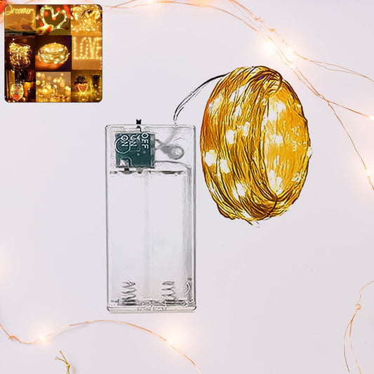 LED waterproof fairy lights on a string with battery pack for outdoor decoration and ambiance
