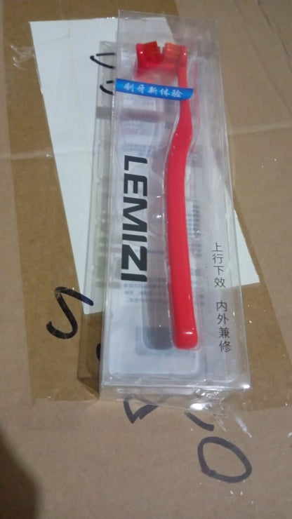 Your Brand six sided soft toothbrush in red packaging for gentle oral care