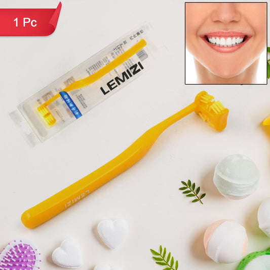 Yellow six sided soft toothbrush by Your Brand for effective and gentle oral care