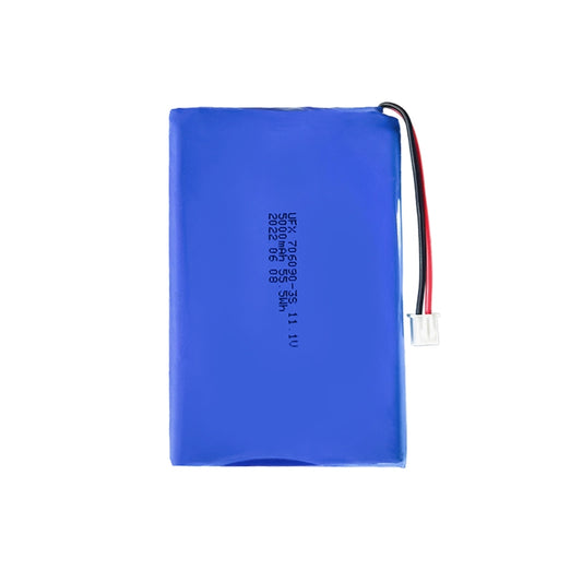 UttamRobotics 11.1V 5000mAh lithium ion battery pack blue pouch cell with red and black lead and white connector