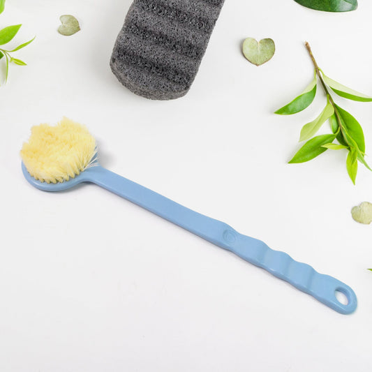 Your Brand Long Handle Back Scrubber for Shower with Soft Foam Brush and Gripping Handle