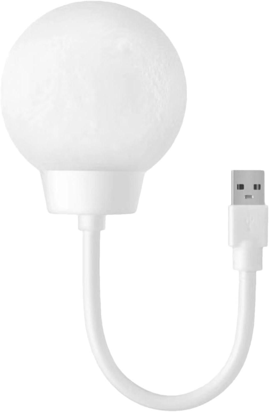 Small textured USB moon night light with USB A cable and base 3D moon lamp for home decor