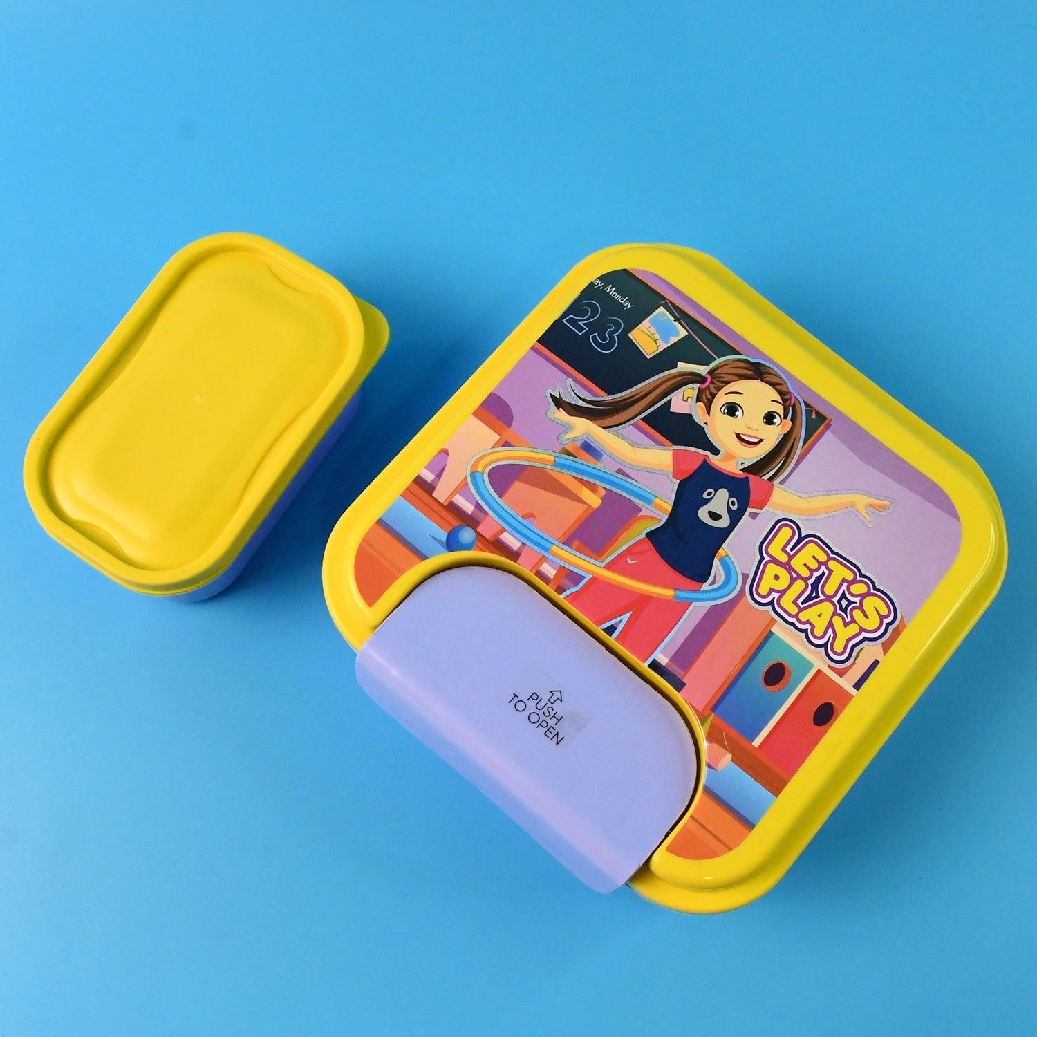 Kids Lunch Box Set with Small Inner Container, Spoon & Fork (1 Pc) Your Brand