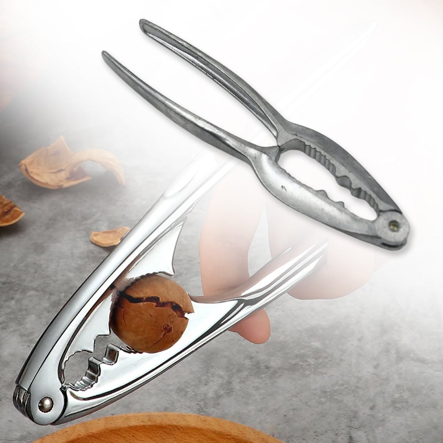 Luxury stainless walnut cracker designed for easy and efficient nut cracking in a stylish finish