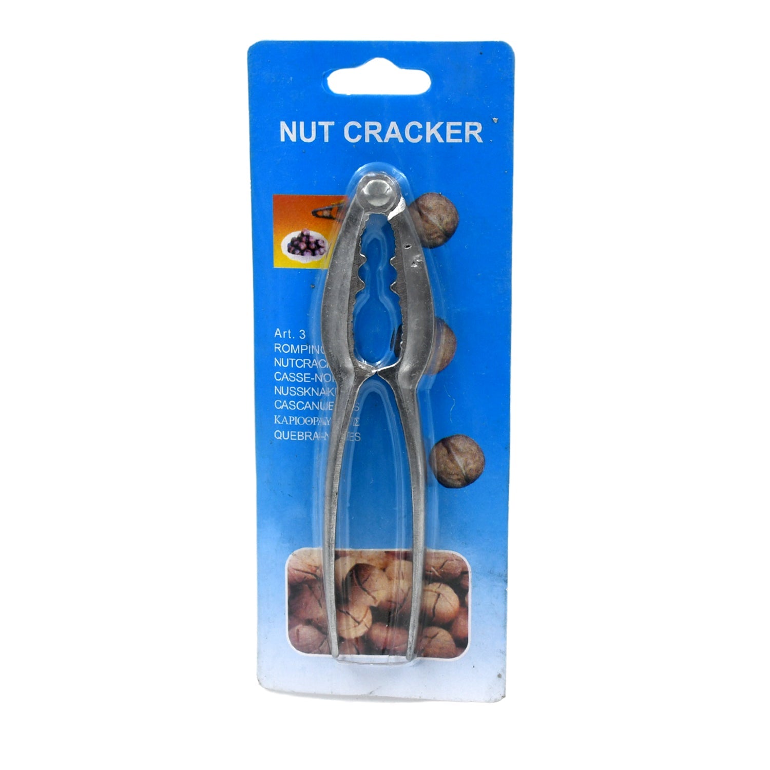 Luxury stainless walnut cracker with ergonomic handle for easy nut cracking
