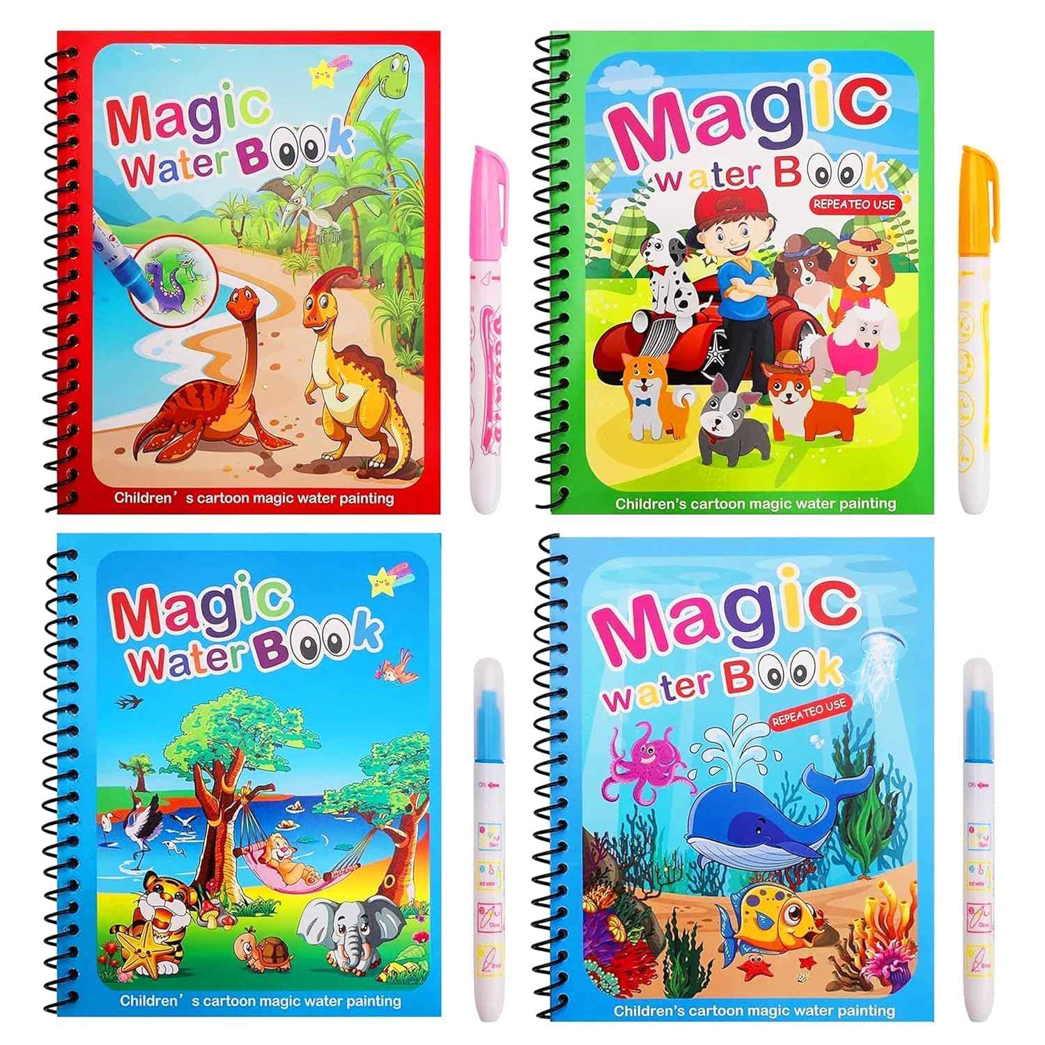 Magic Water Book Set with Water Color Pen