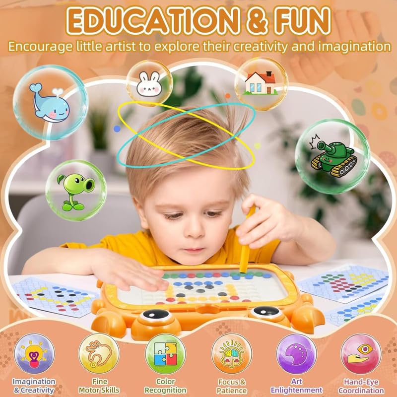 Colorful magnetic drawing board for kids to enhance creativity and fine motor skills