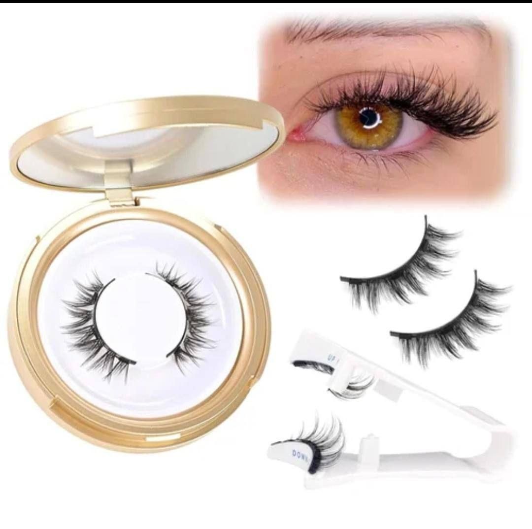 Magnetic eyelashes pair with applicator for easy eyelash enhancement and a natural look