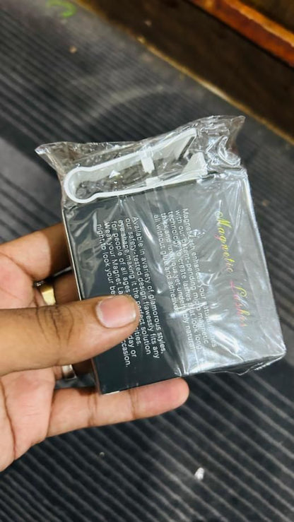 Pack of magnetic eyelashes pair in sleek packaging for easy application and removal