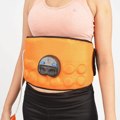 Orange magnetic waist trimmer for stomach worn around waist for slimming and support