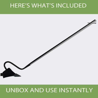 The Gir Farmer manual soil cultivator tool with long handle and angled blade for easy soil turning