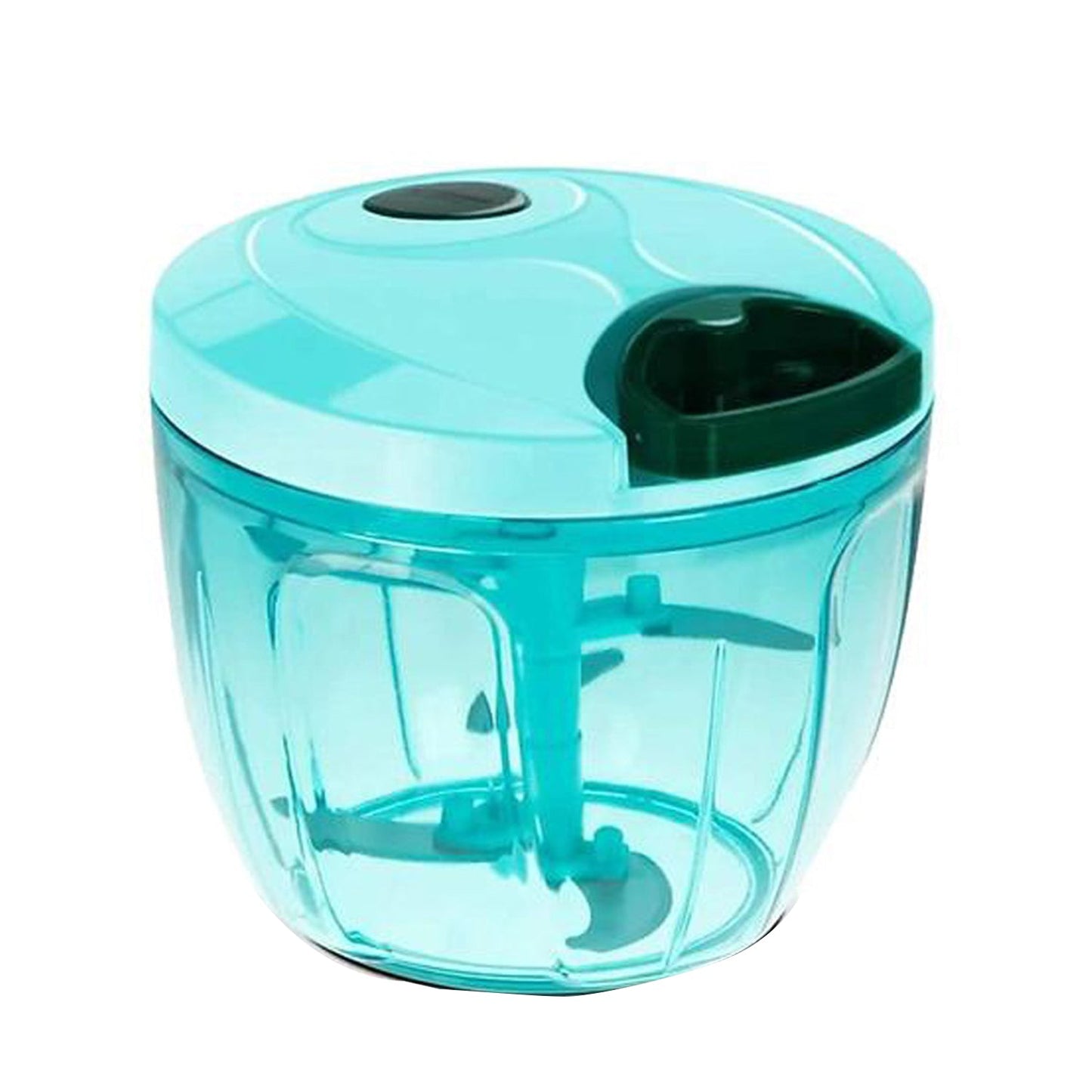 Your Brand Manual Stainless Steel Vegetable Chopper with a clear mixing bowl for easy food preparation