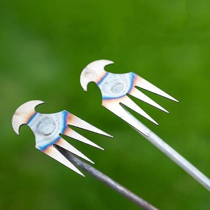 Manual weed remover for small farms with stainless steel multi-pronged claw design by THE GIR FARMER