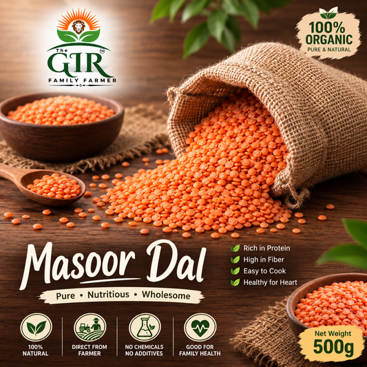 Organic Masoor Dal - Pure & Natural
