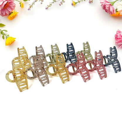 Collection of matte hair barrette clamps in various colors for stylish hair styling