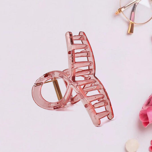 Matte Hair Barrette Clamp in Clear Pink for Effortless Hair Styling and Secure Hold