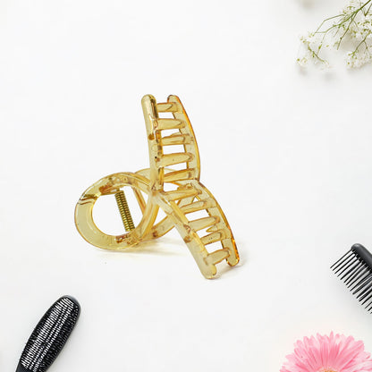Matte hair barrette clamp in transparent yellow for stylish hair styling
