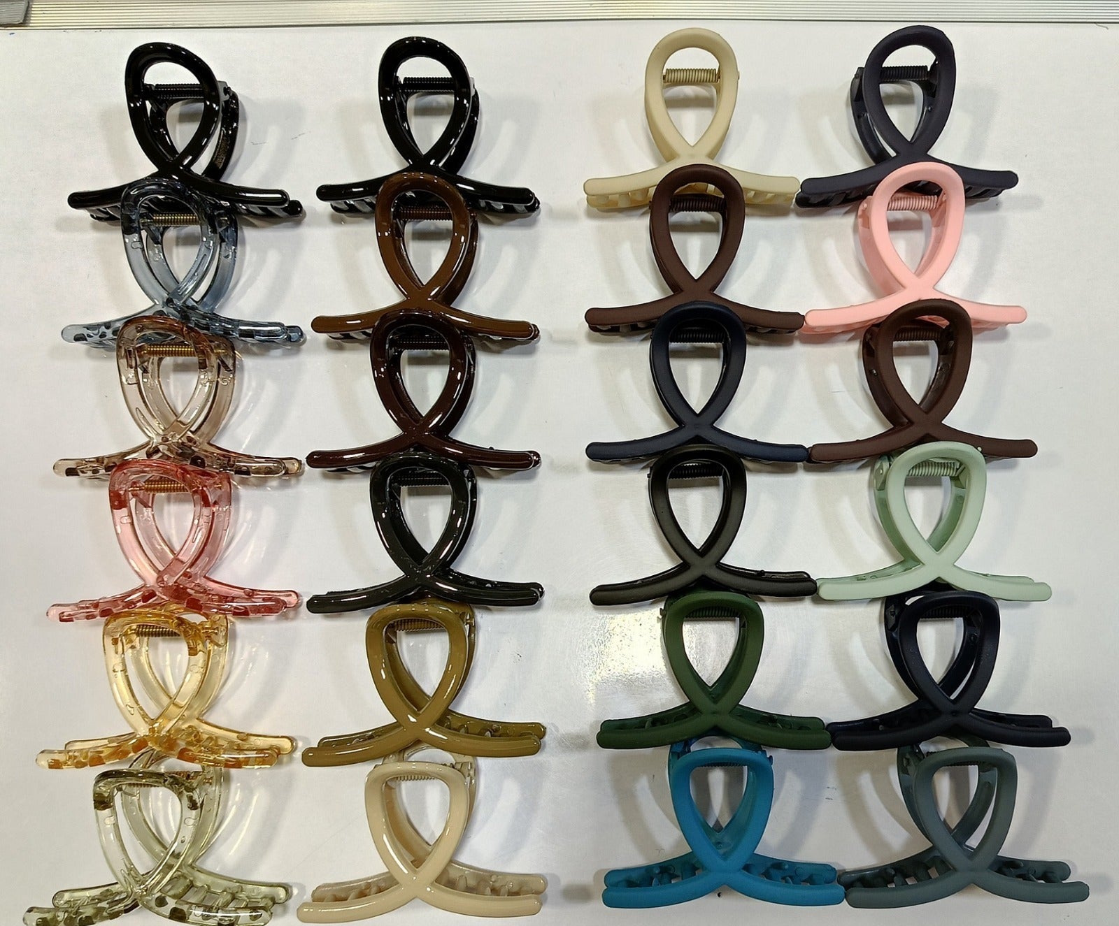 Set of matte hair barrette clamps in various colors for stylish hair styling and accessories