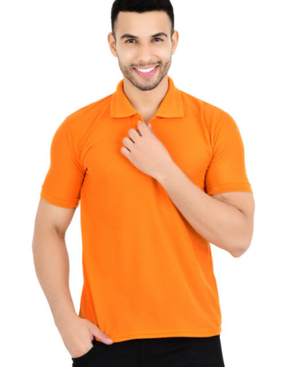 Dropdash men's multicolor polo t-shirt pack featuring a vibrant orange design for stylish casual wear