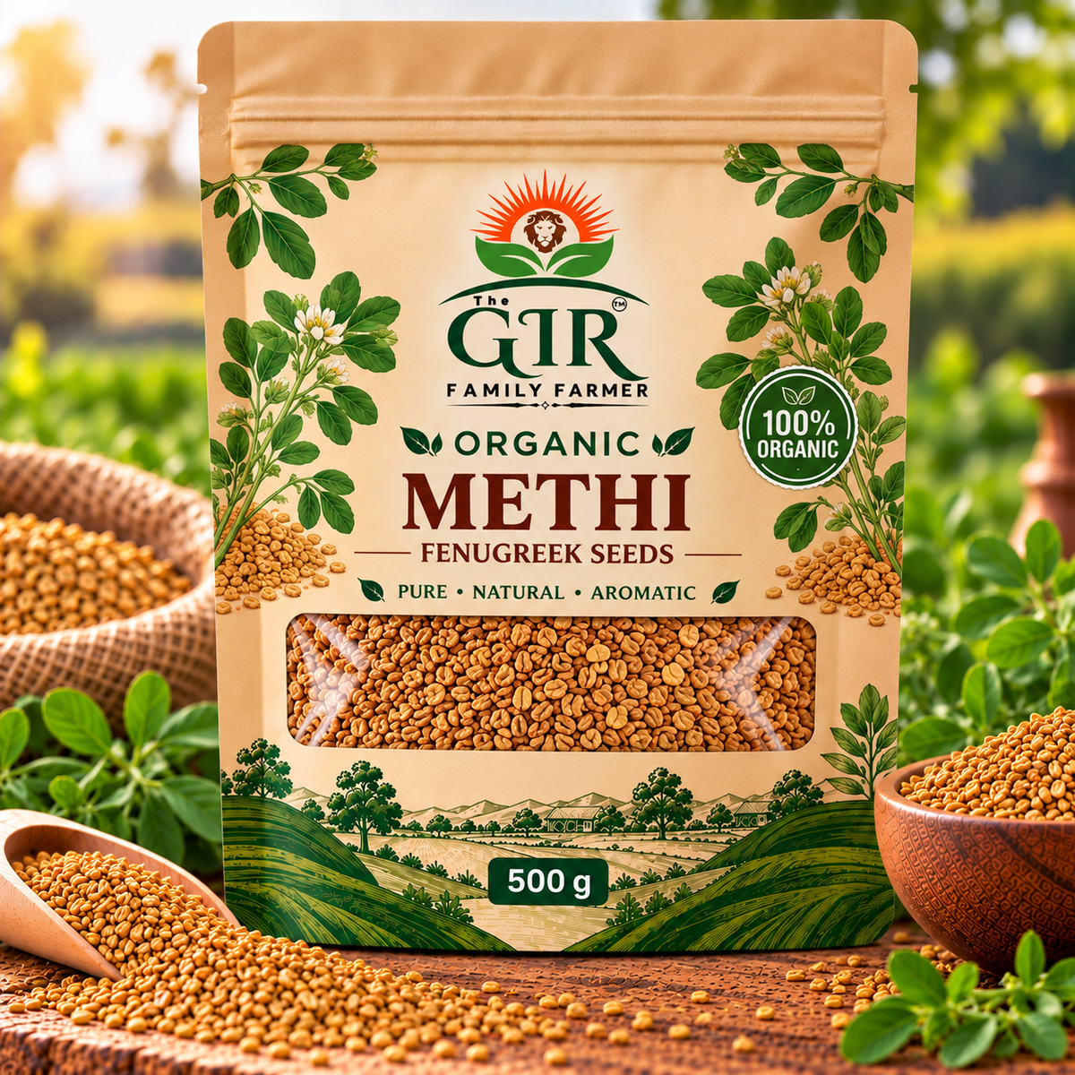 Organic Methi Seeds – Fenugreek Seeds 500 g