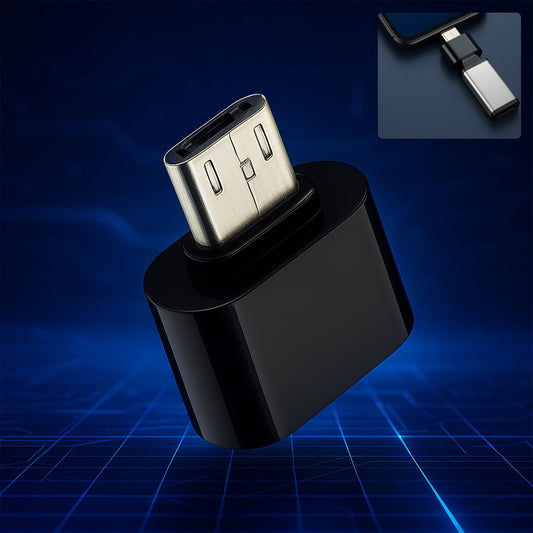 Your Brand Micro USB OTG adapter for Android with sleek black design for easy connectivity