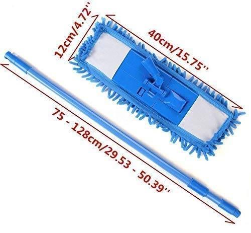 The Gir Farmer microfiber flat floor mop with adjustable handle and blue microfiber mop head