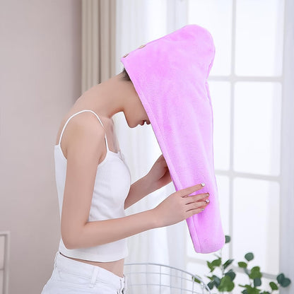 Your Brand Pink Microfiber Hair Drying Towel for quick and efficient hair drying
