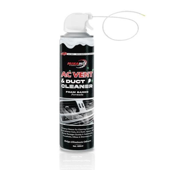Foaming AC vent cleaner for home with foam-based formula by THE GIR FARMER in a black and white spray can