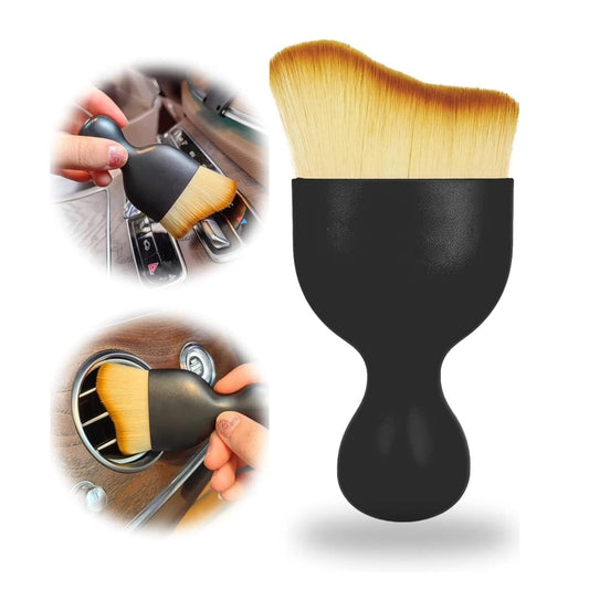 Mini car interior cleaning brush designed for detailed dusting and cleaning of vehicle surfaces