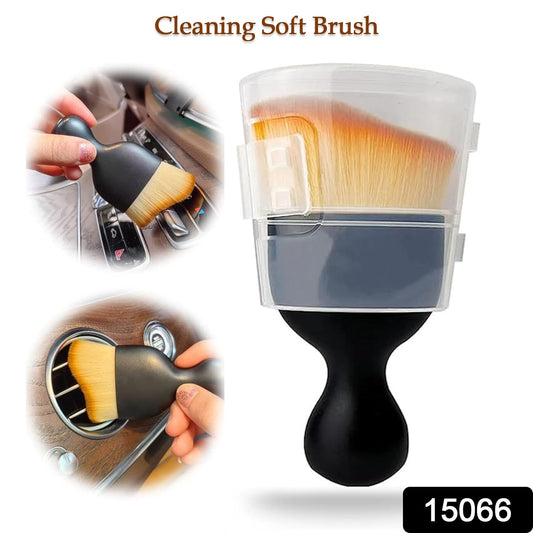 Mini car interior cleaning brush with soft bristles for detailed cleaning in tight spaces