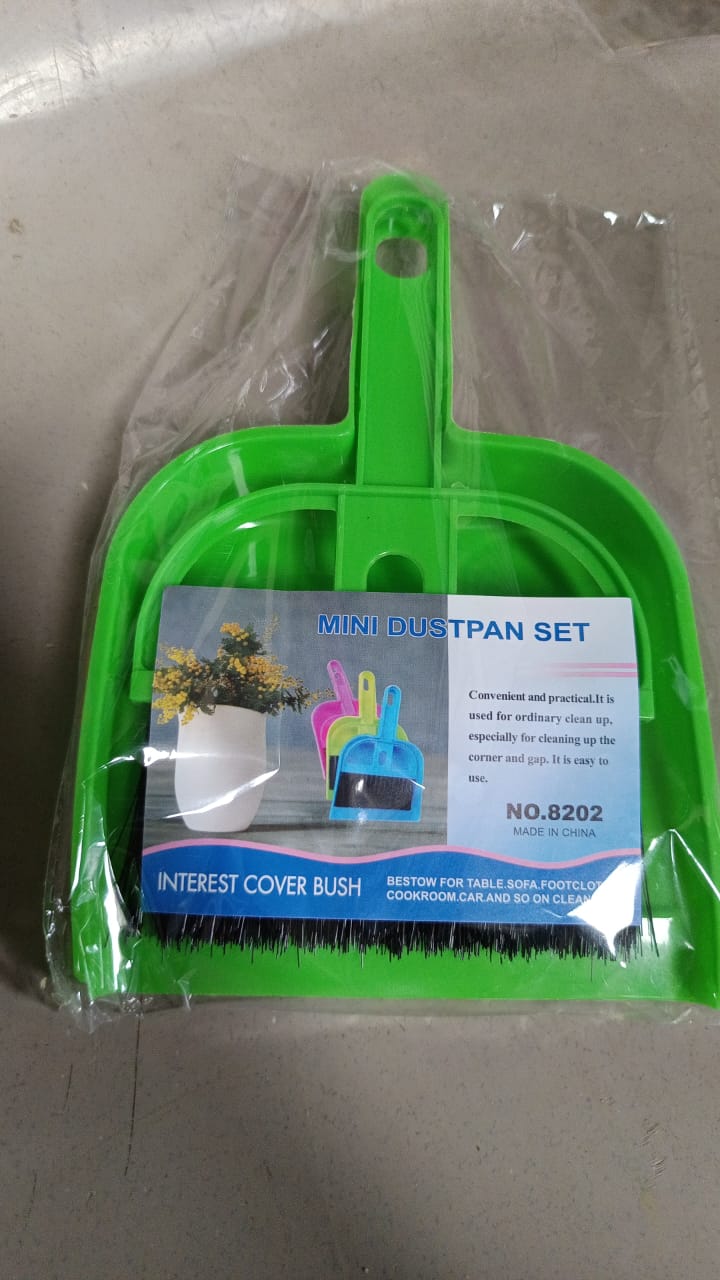 Your Brand Mini Dustpan and Brush Set in Green for Easy Cleaning and Dust Collection