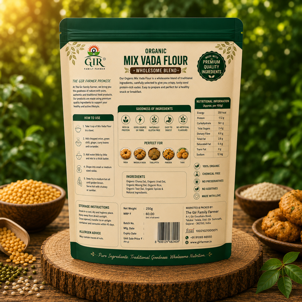 Organic Mix Vada Flour - Wholesome Blend