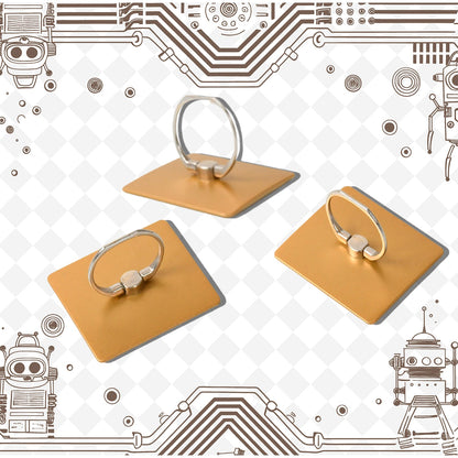 Gold mobile phone finger stand grip for secure phone handling and convenient use