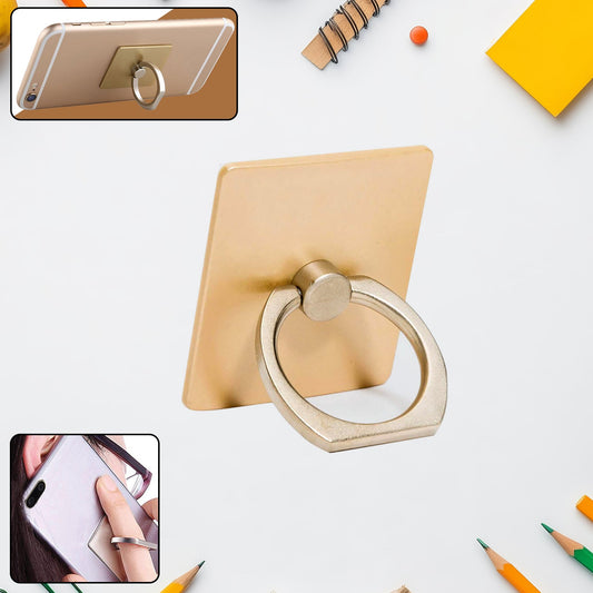 Your Brand mobile phone finger stand grip in gold color for improved phone handling and stability